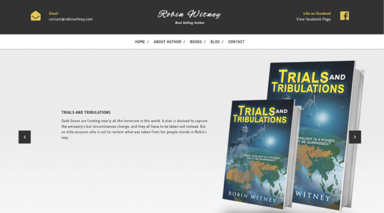 Author Website Screenshot