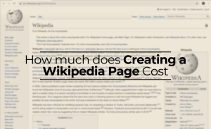 cost of creating a wikipedia page